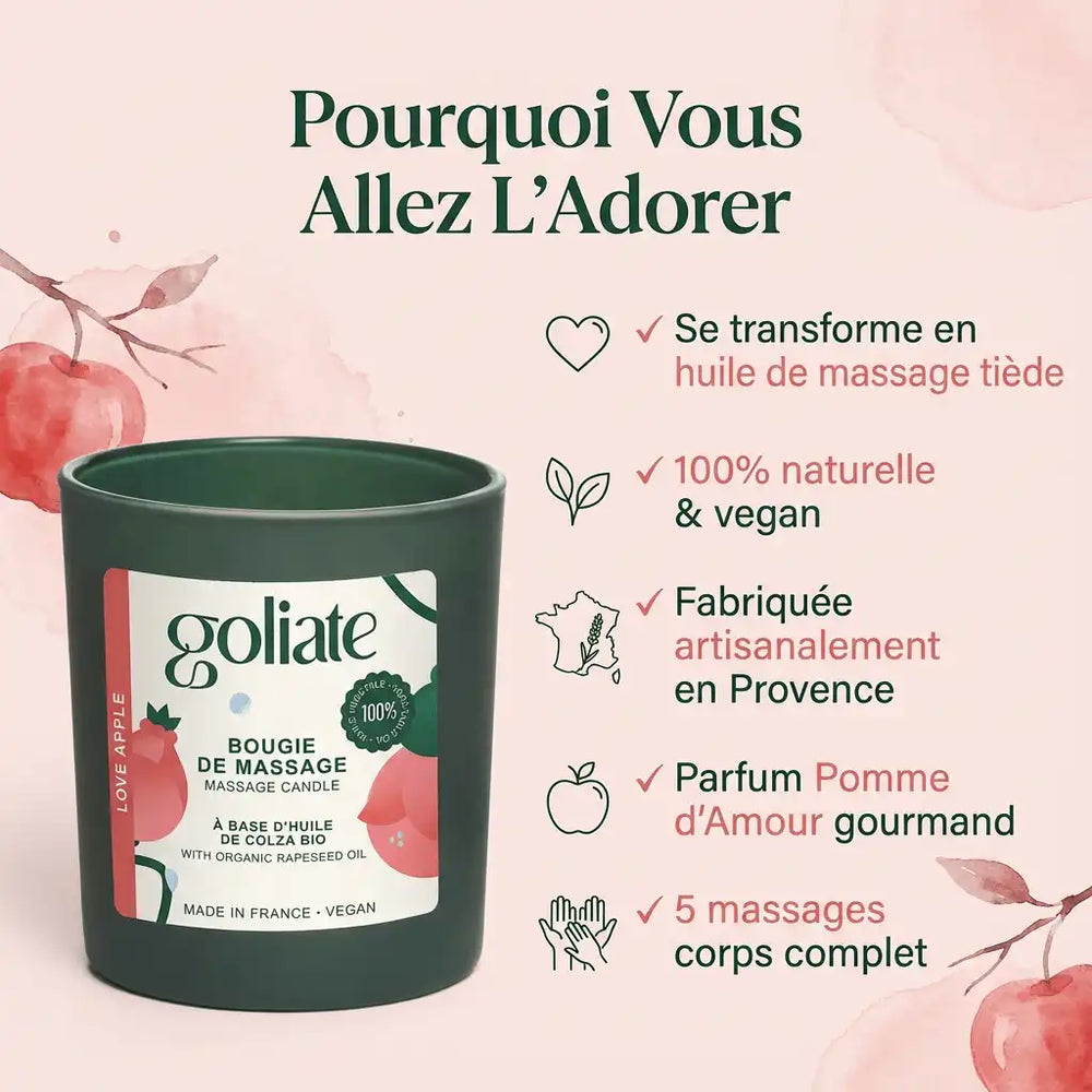 Bougie de massage à l'huile de colza