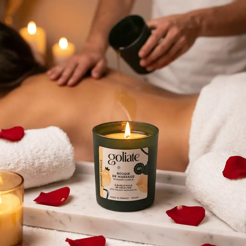 Bougie de massage à l'huile de colza