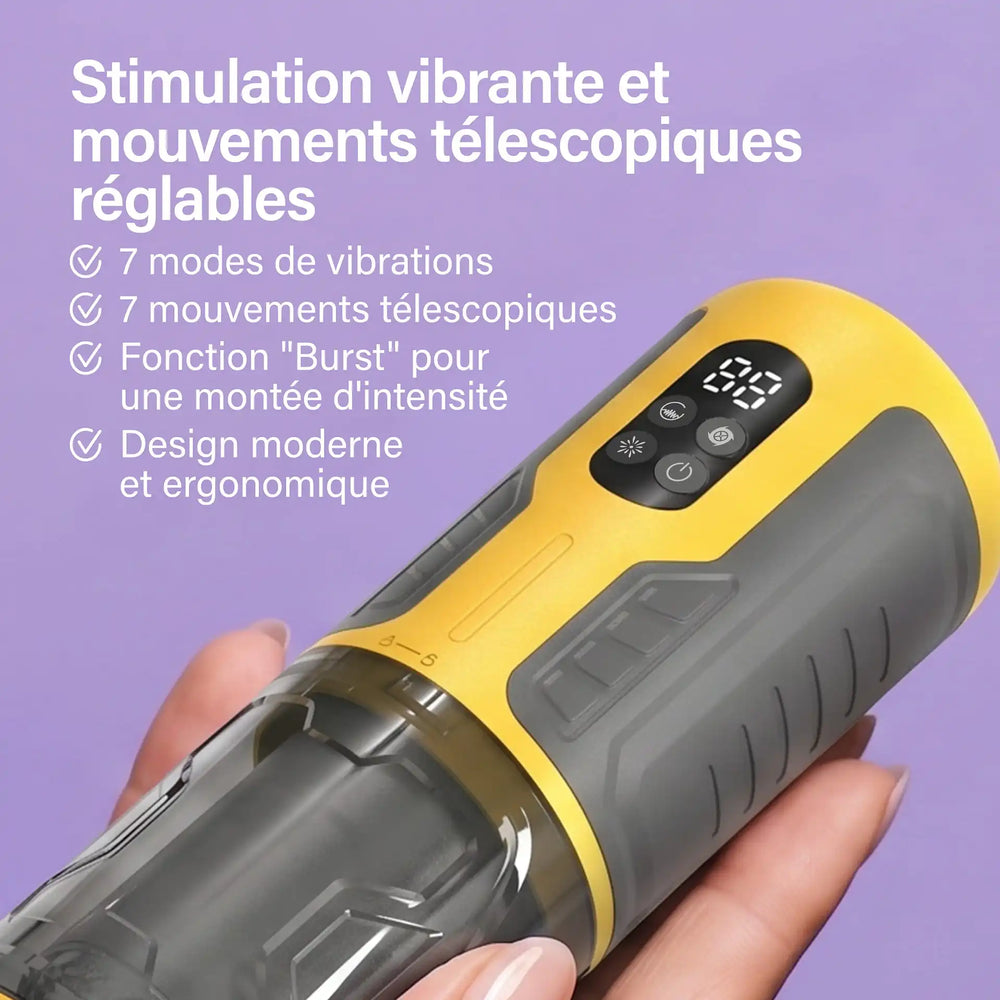 Axio - Masturbateur vibrant tête télescopique rotative