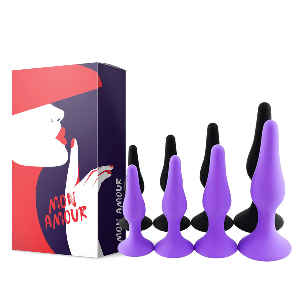 Set of 4 very soft silicone anal plugs by Mon Amour
