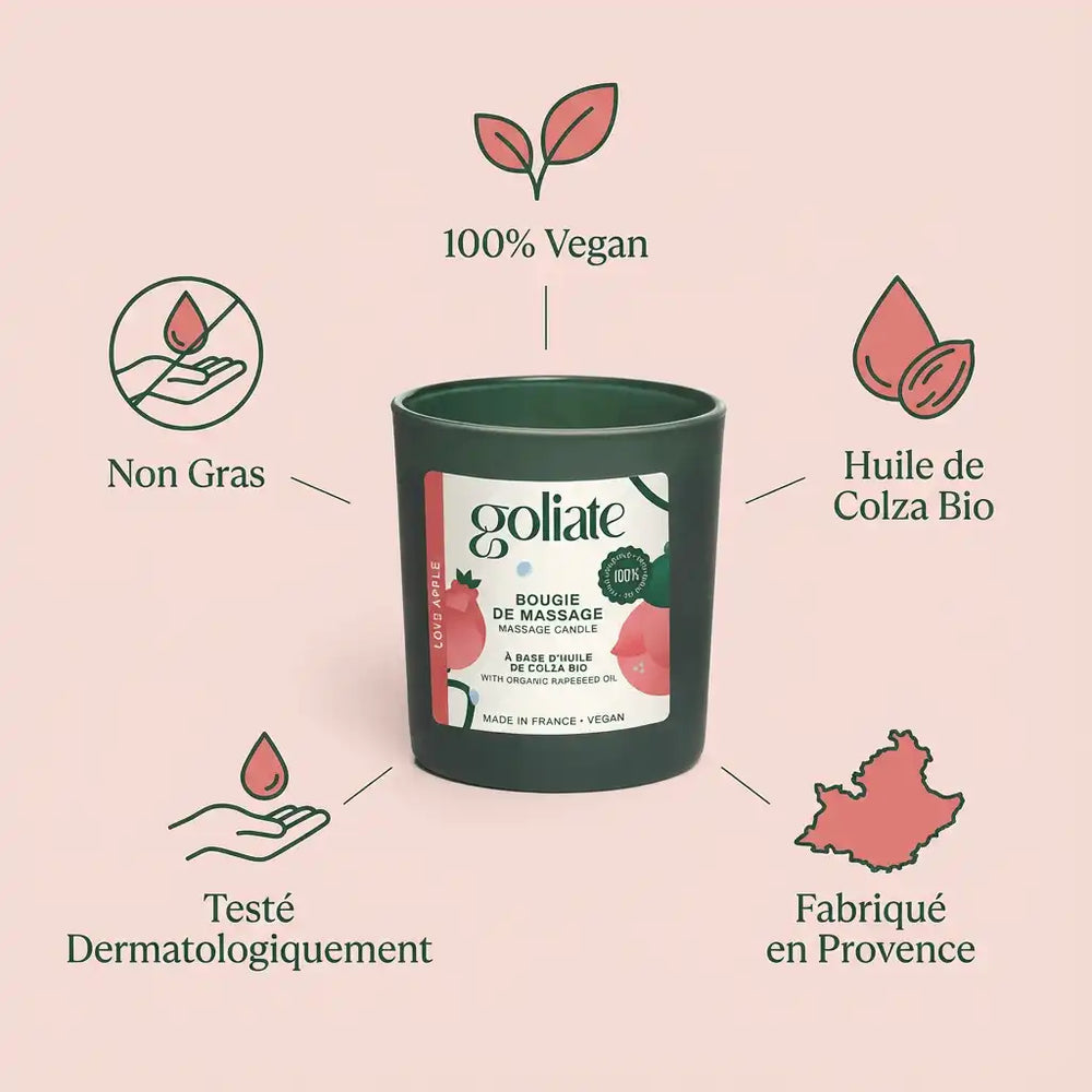 Bougie de massage à l'huile de colza