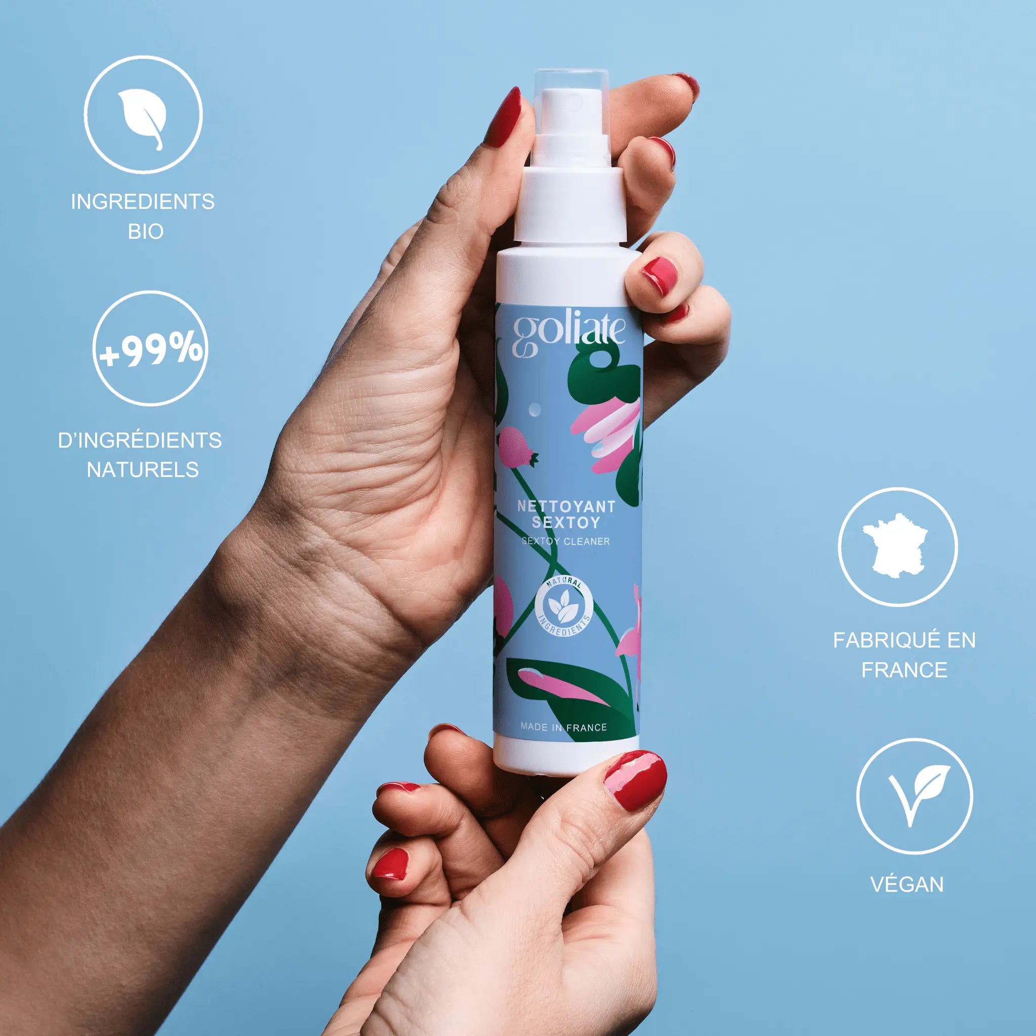 Vegan sex toy cleaner and disinfectant - 2 in 1 - Goliate Vegan sex toy cleaner and disinfectant - 2 in 1 - Goliate