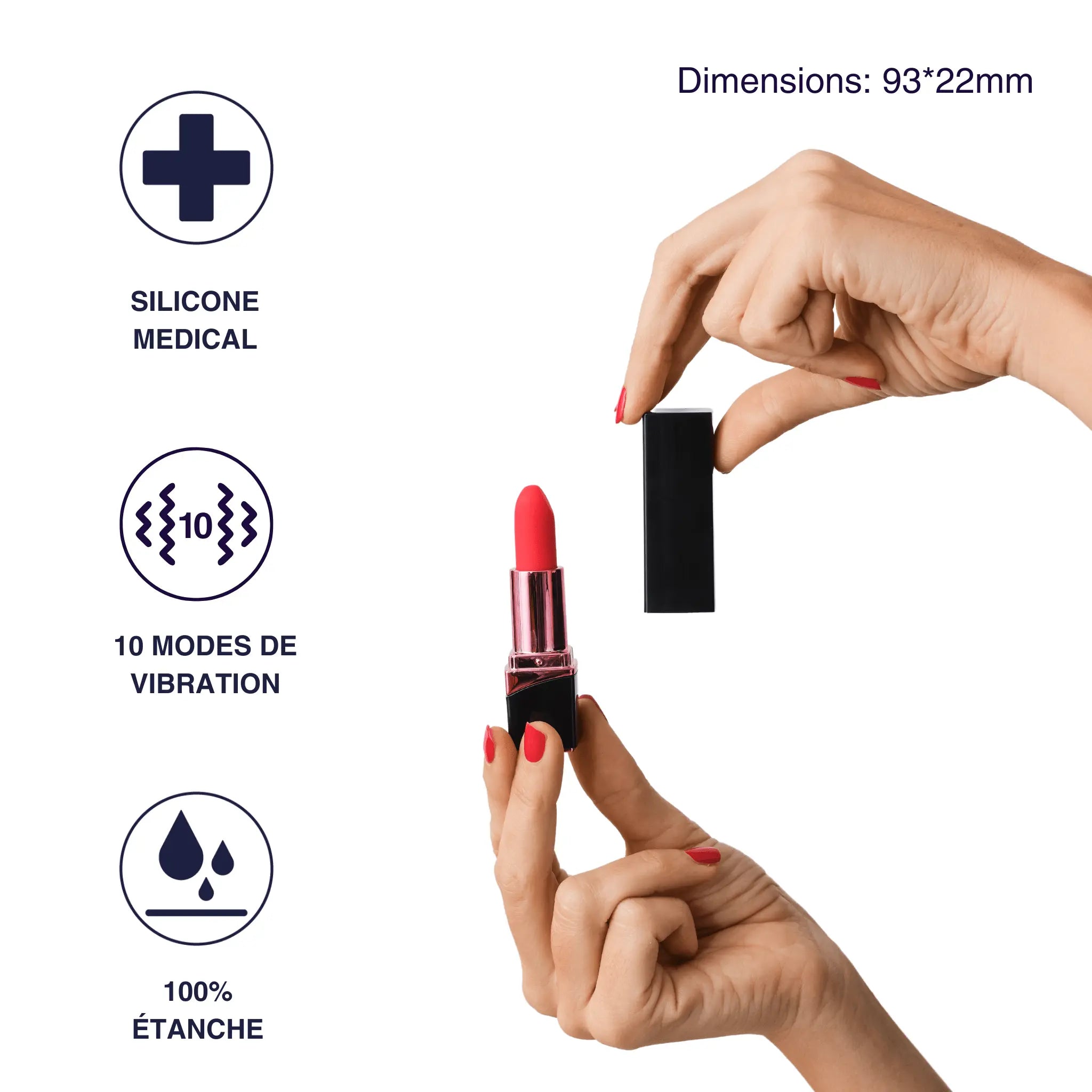 Vibromasseur discret Rouge a levre realiste Mon Amour 