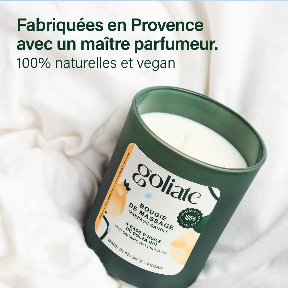 Bougie de massage à l'huile de colza