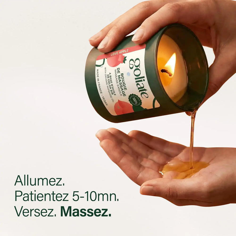 Bougie de massage à l'huile de colza
