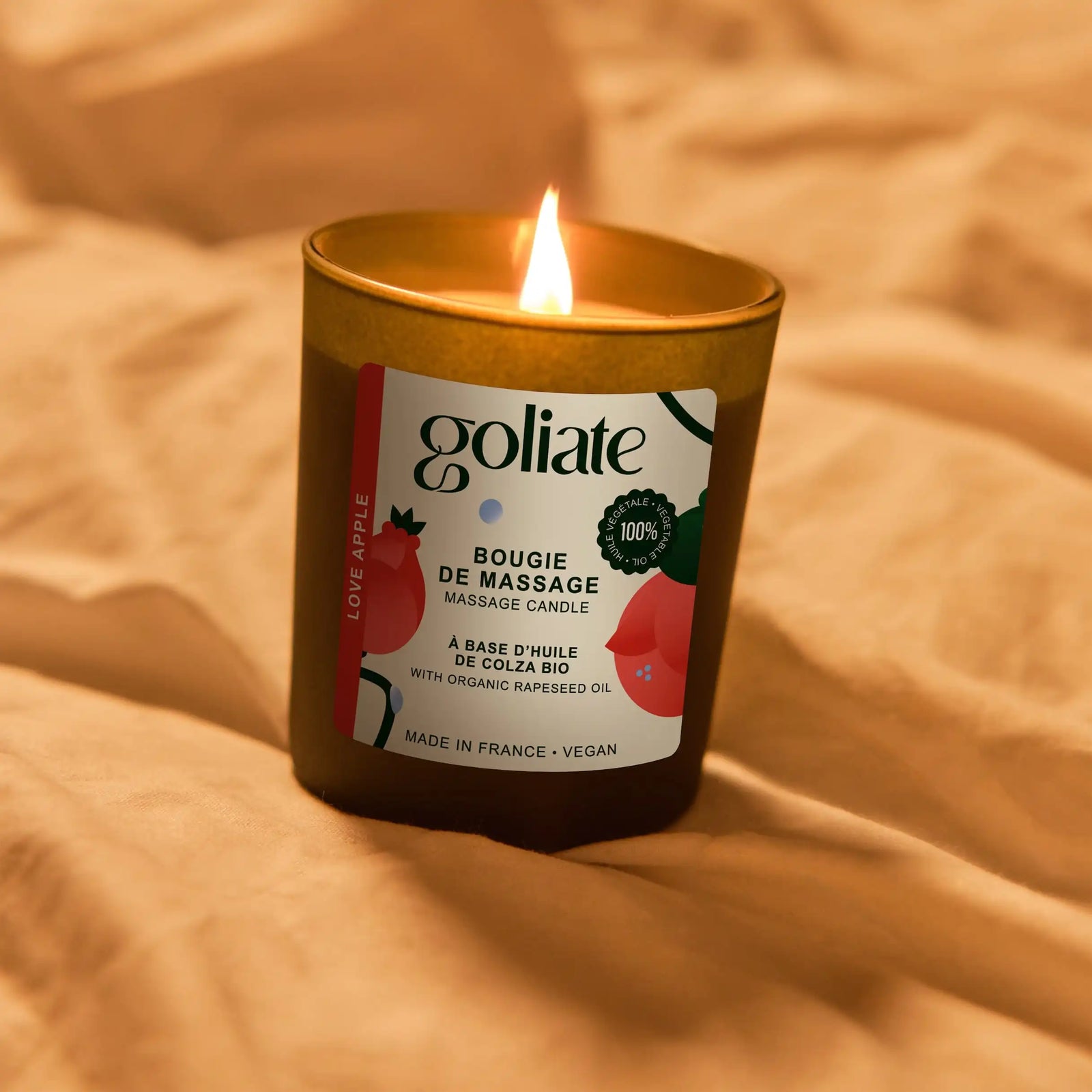 Bougie de massage bio - parfum intense