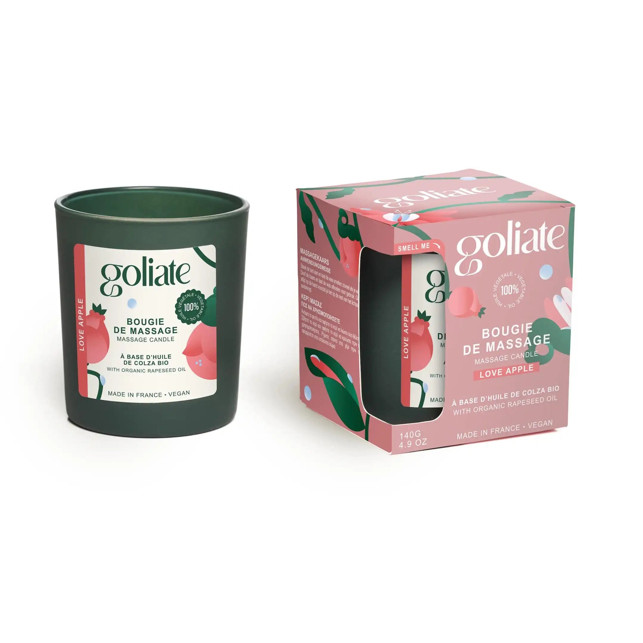 Bougie de massage bio - parfum intense