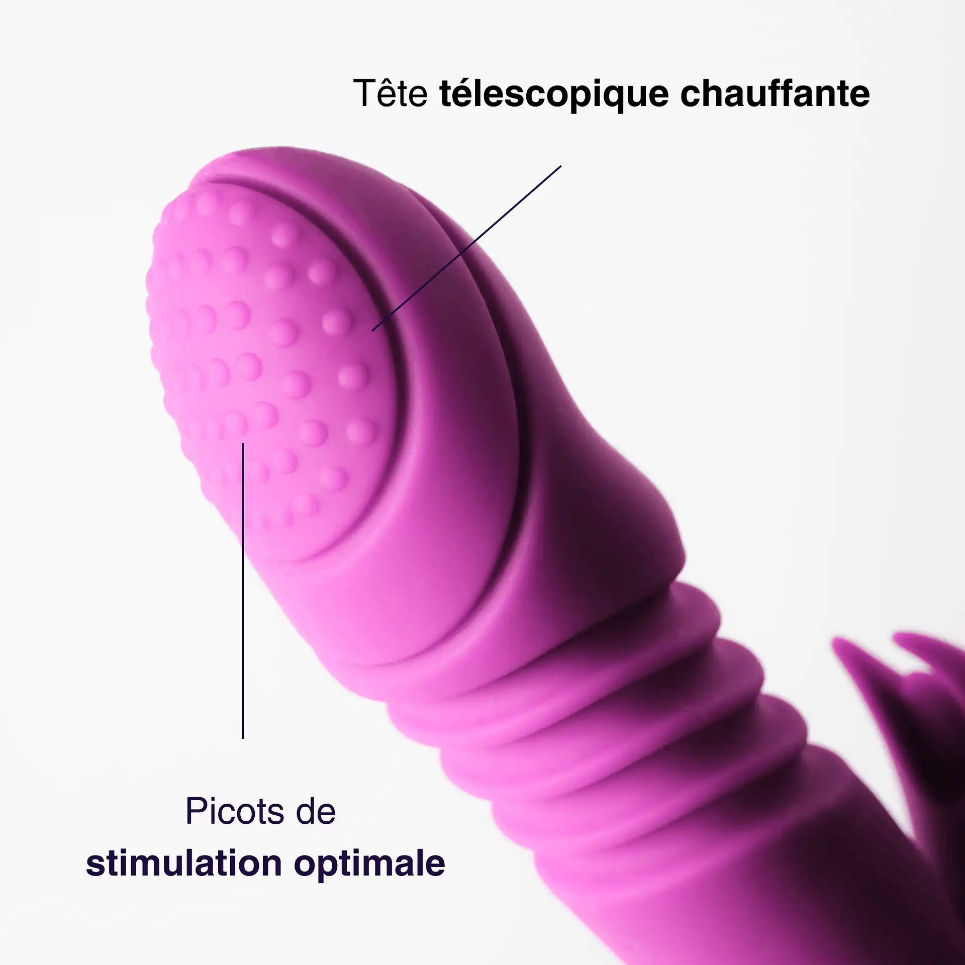 Milo - sextoy tête télescopique, vibrant et chauffant