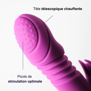 Milo - sextoy tête télescopique, vibrant et chauffant