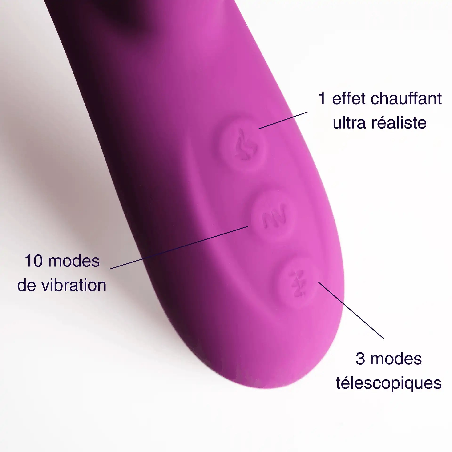 Milo - sextoy tête télescopique, vibrant et chauffant
