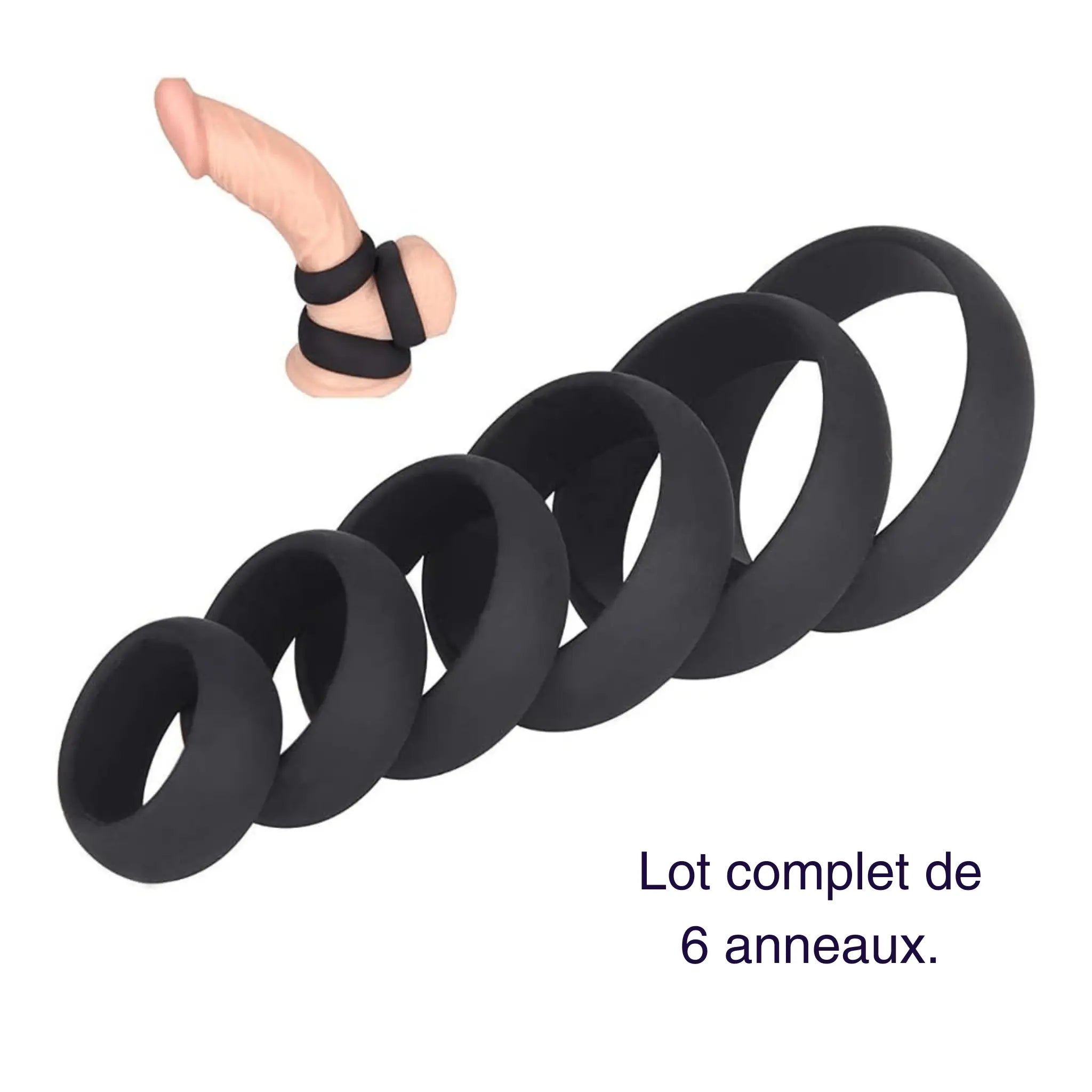 lot 6 cokring anneaux péniens silicone taille Mon Amour