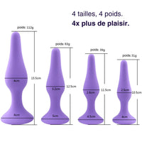 Set of 4 very soft silicone anal plugs by Mon Amour