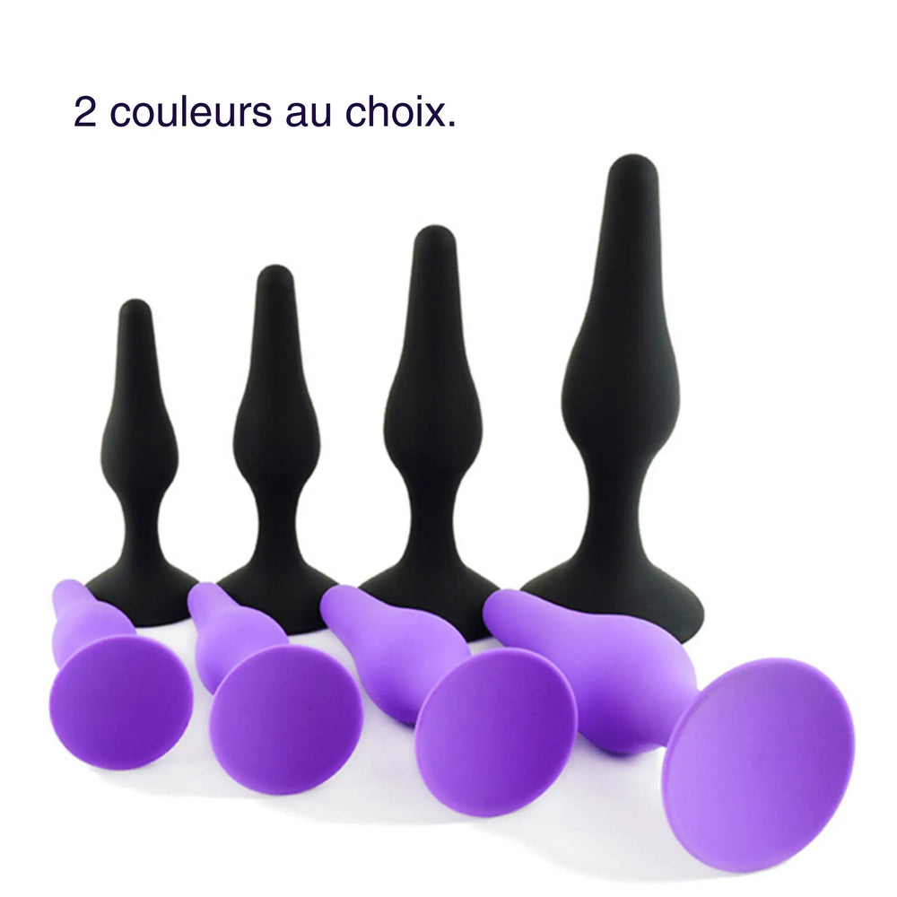 Set of 4 very soft silicone anal plugs by Mon Amour