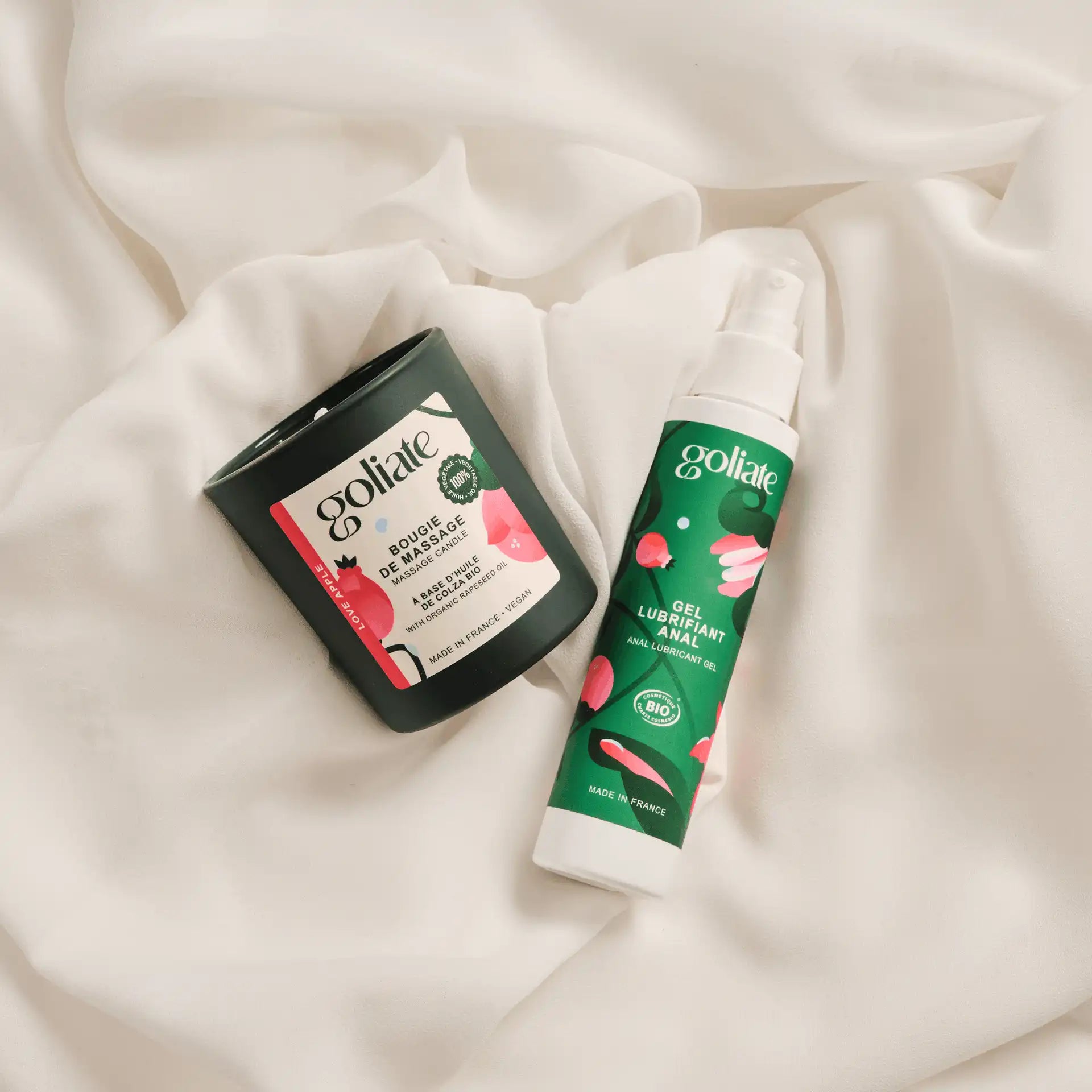 Bougie de massage + lubrifiant anal + Trousse intime OFFERTE