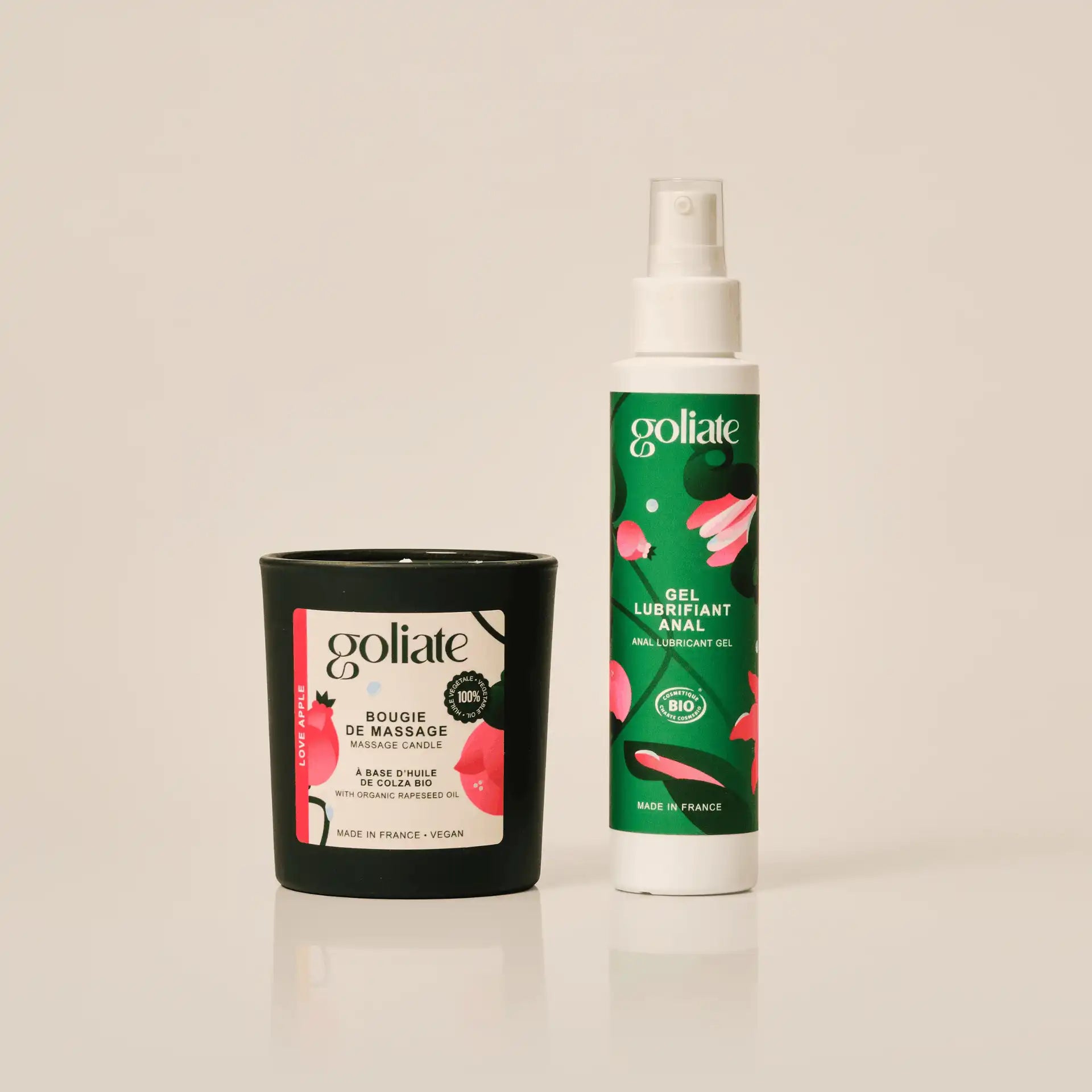 Bougie de massage + lubrifiant anal + Trousse intime OFFERTE