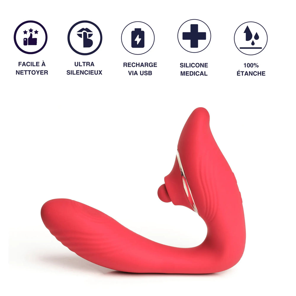 The King 2 en 1 - estimulador de clítoris y vibrador plegable de Mon Amour
