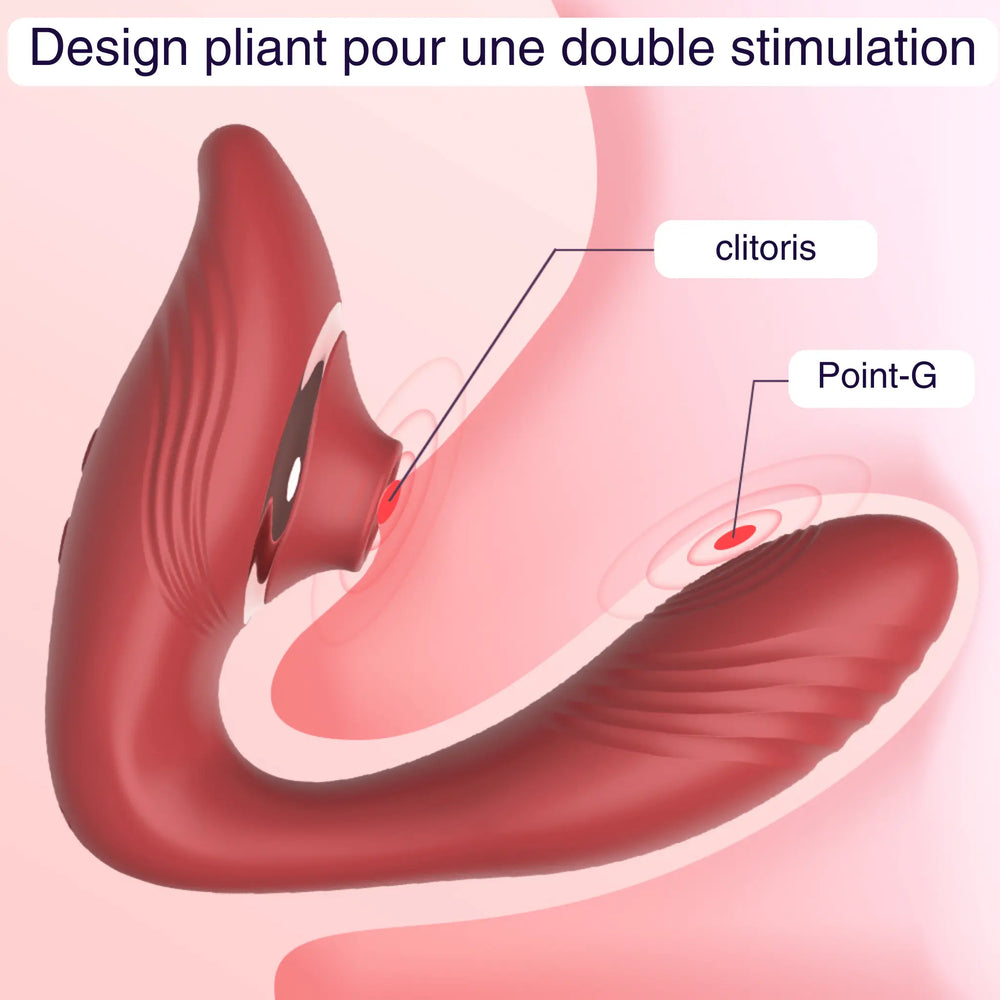 The King 2 en 1 - estimulador de clítoris y vibrador plegable de Mon Amour