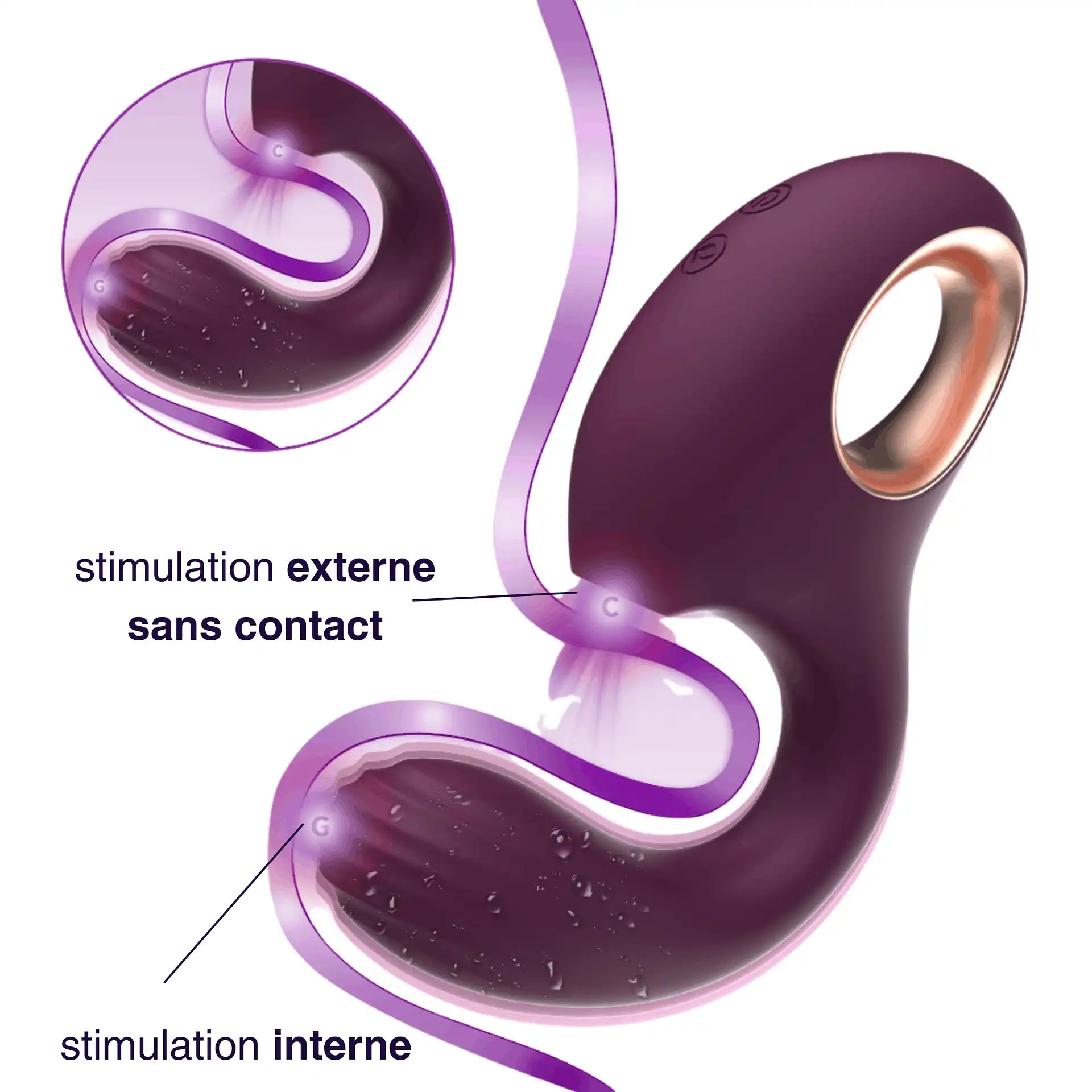 Echo Sextoy 2-en-1 stimulateur clitoridien sans contact & vibromasseur point G Goliate Echo Sextoy 2-en-1 stimulateur clitoridien sans contact & vibromasseur point G Goliate